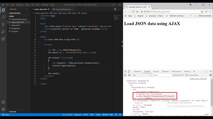 Explore JSON Demo with AJAX